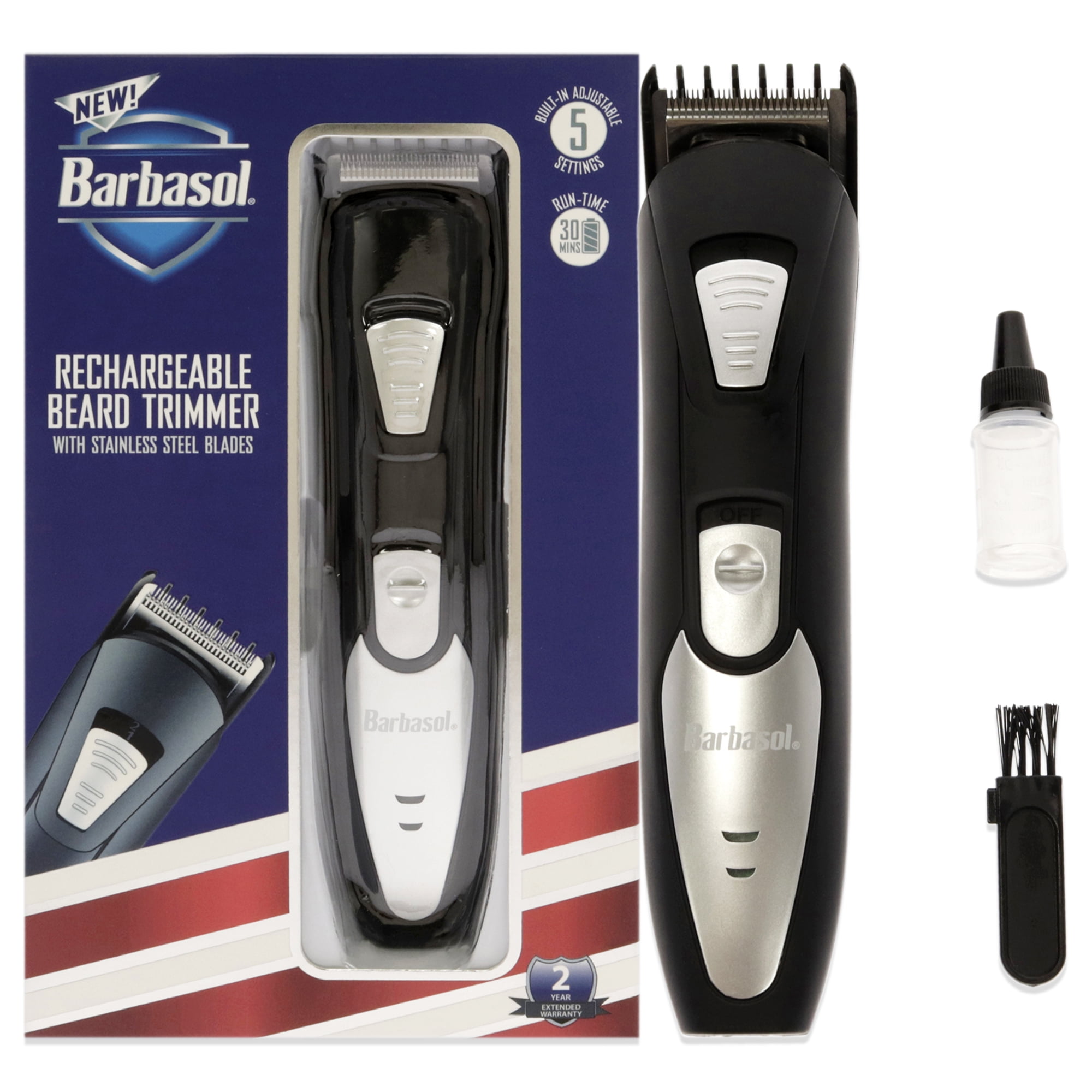 Barbasol CBT13002BK Black Rechargeable Electric Beard Trimmer
