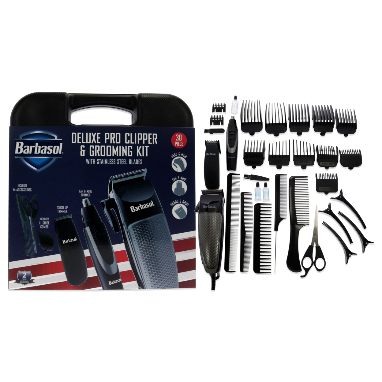 Barbasol Deluxe ProClipper and Grooming Kit 30 Pc Clipper