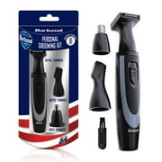 Barbasol Personal Grooming Kit with Stainless Blades - Battery Operated Detail Trimmer and Micro Trimmer