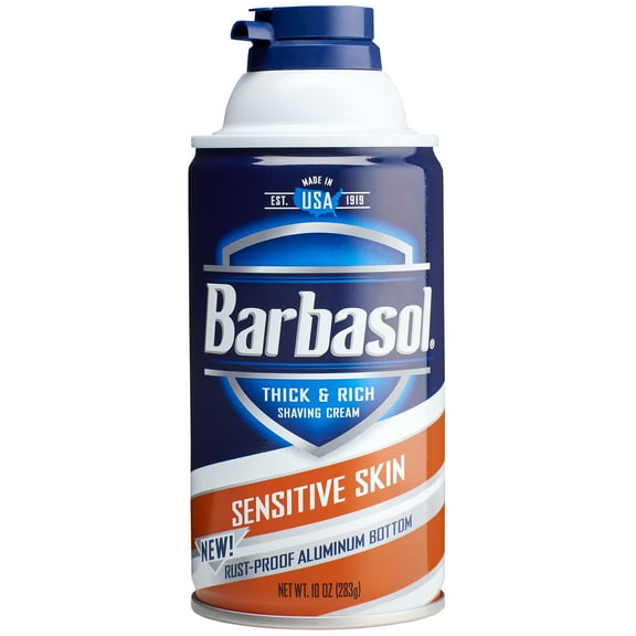 Barbasol Sensitive Skin Thick & Rich Shaving Cream for Men, 10 oz