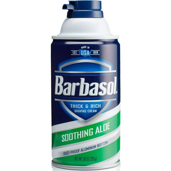 Barbasol Soothing Aloe Thick & Rich Shaving Cream 10 Ounces each (Value Pack of 9)