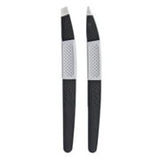 Barbasol Stainless-Steel Tweezer Set with Slant and Pointed Tips for Eyebrow Shaping