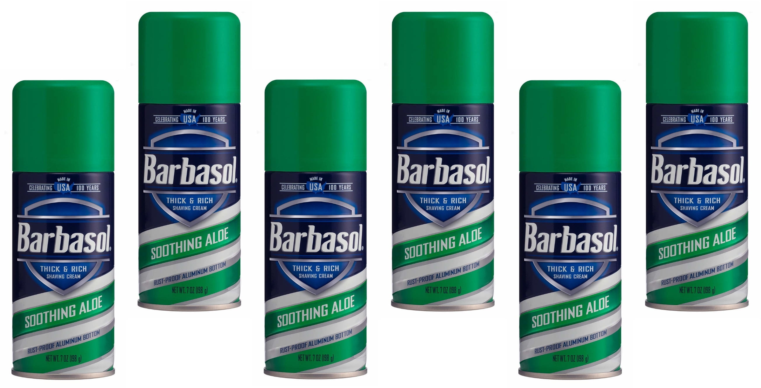 Barbasol Thick & Rich Shaving Cream, Soothing Aloe 7 oz (Pack of 6