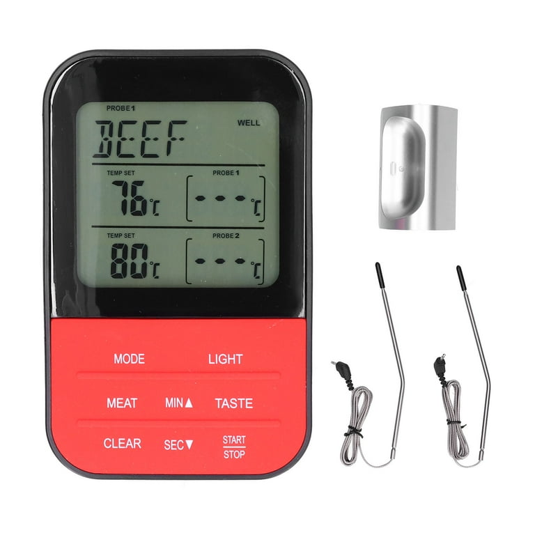 Barbecue Accessory Digital BBQ Thermometer with Probe Timing Waterproof Grilling Meat Food Temperature Meter 0 250