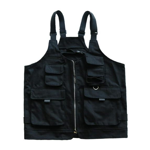 Barbecue Apron Portable Outdoor Camping Vest for Backpacking Garden Hiking A Black