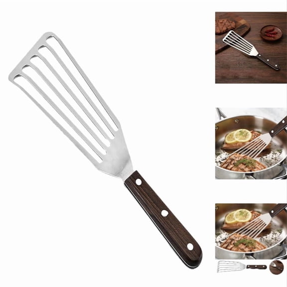 Barbecue Barbecue Stainless Steel Fish Turner with Thin Edge Design and Heat Handle for Turning Flipping Frying Grilling Kitchen Tools