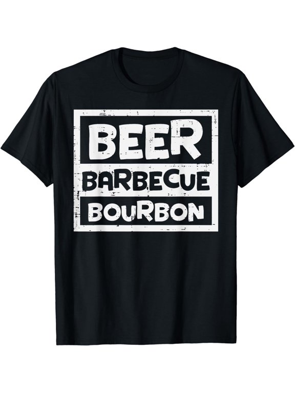Barbecue Bourbon Fun Bbq Grill Meat Grilling Dad Men T-Shirt