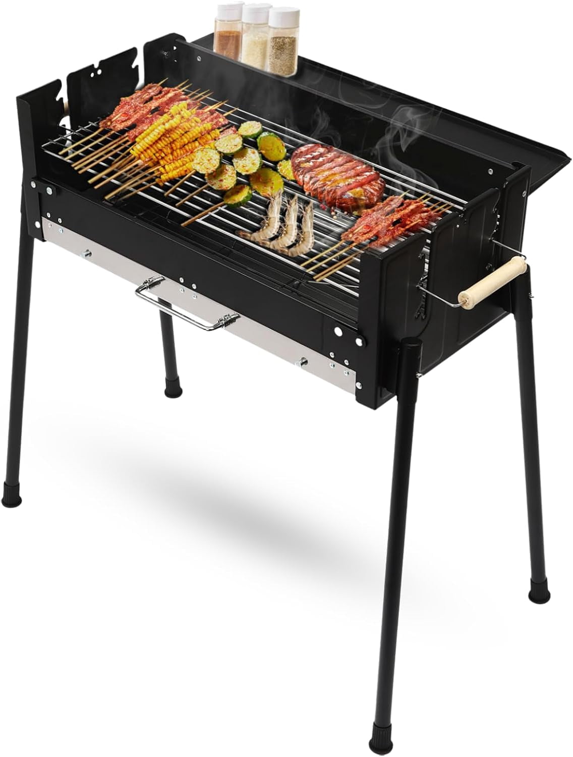 Barbecue Grill Portable Pliable Barbecue Grill Charbon de Bois en Acier