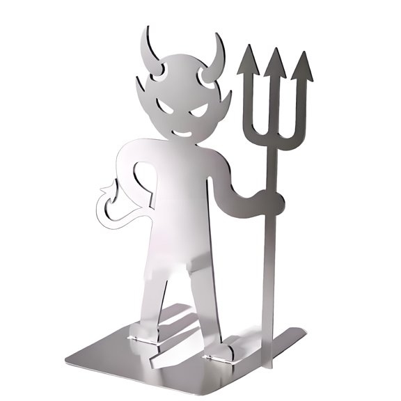 Barbecue Food Stand Metal Sausage Rack with Devil Figure Accent for Cookout Service, Home Cooking BBQ Meals and Camping