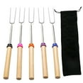 Barbecue Fork 5 Pack Extendable Roasting Sticks Telescoping Smores