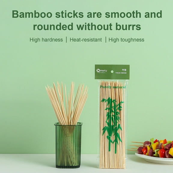 Barbecue Fork Clearance! Dusknt Disposable Barbecue Bamboo Skewers 3.0Mm*30Cm 50 Pieces Fantini's Skewers for Kabobs 3Mm Natural Thick Wooden Round Bbq Food Sticks Barbecue Forks, Sticks*50Pcs/1Pack