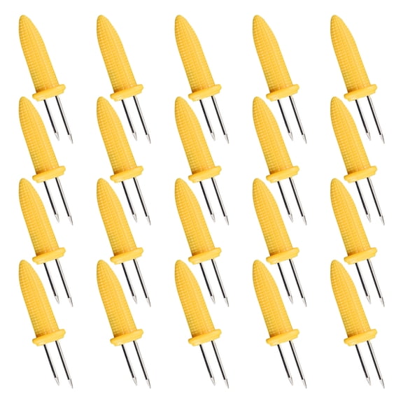Barbecue Forks Set for Grilling – Stainless Steel Corn Holders with Secure Pins and Handles for Easy Corn Cob Eating Kitchen Barbecue Accessory 2-Pack