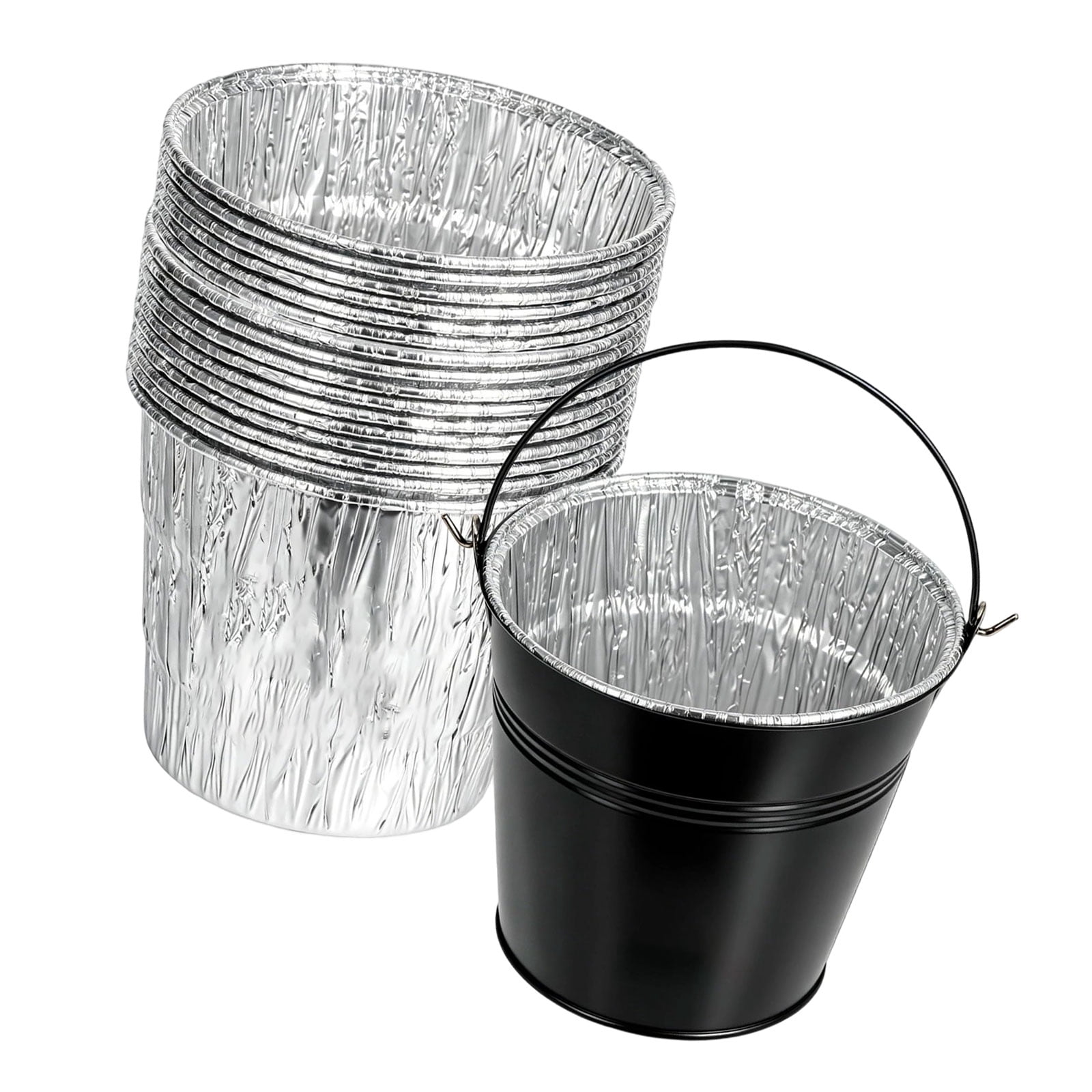 Barbecue Greases Bucket Set with 10 Lift-Out Aluminum Liners, Preformed ...
