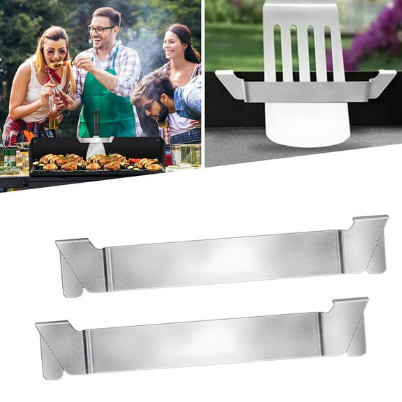 Barbecue Grill Accessory Rack for Flat Top and Griddles Pack Stainless Steel Spatula Holder Design for Griddle Tools and Barbecue,5.910.98 inch,Silver
