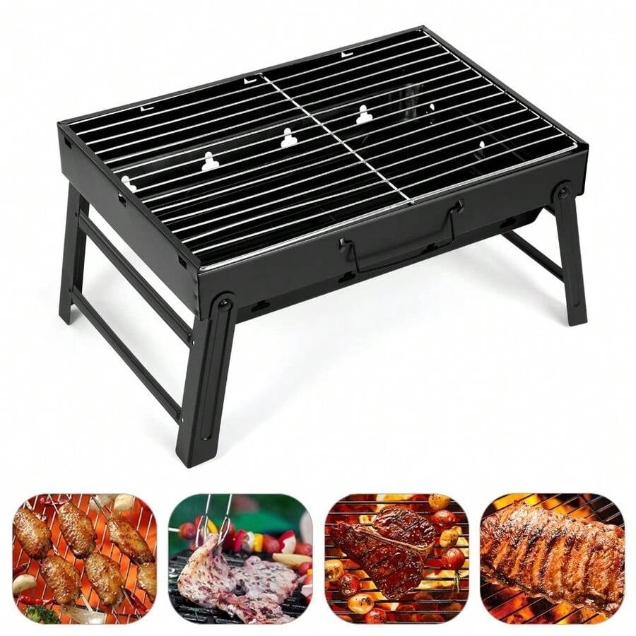 Barbecue Grill, Charcoal Grill Folding Portable Lightweight Barbecue Grill Tools For Outdoor Grilling Cooking Camping Hiking Picnics Tailgating Backpacking Party (Medium)