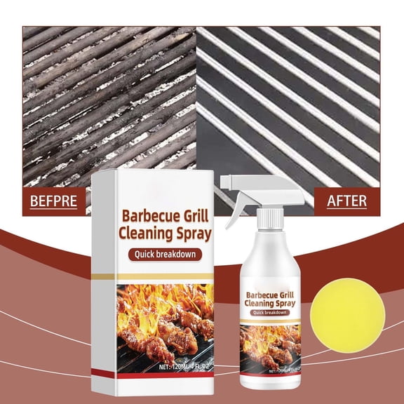 Barbecue Grill Cleaning Spray, 4oz Heavy-Duty Grease Remover for BBQ Grills, Ovens & Cookware, Fast Acting Formula