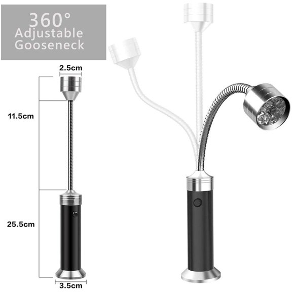Barbecue Grill Light, 2 Pack Magnetic Base Ultra-Bright LED Grill Lights, 360 Degree Flexible Gooseneck, Weather Resistant (2 Counts)$$Garden & Patio