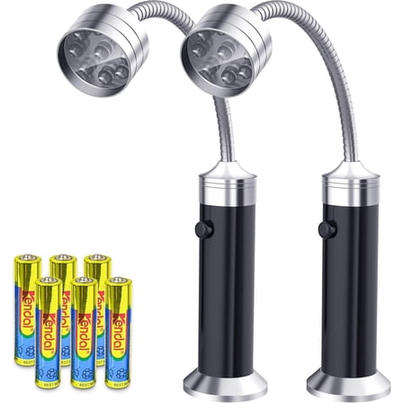 Barbecue Grill Light Grilling Accessories for Outdoor, BBQ Magnetic LED Lights Flexible Gooseneck Weather Resistant, Men Dad Gifts Batteries Included 2 Pack