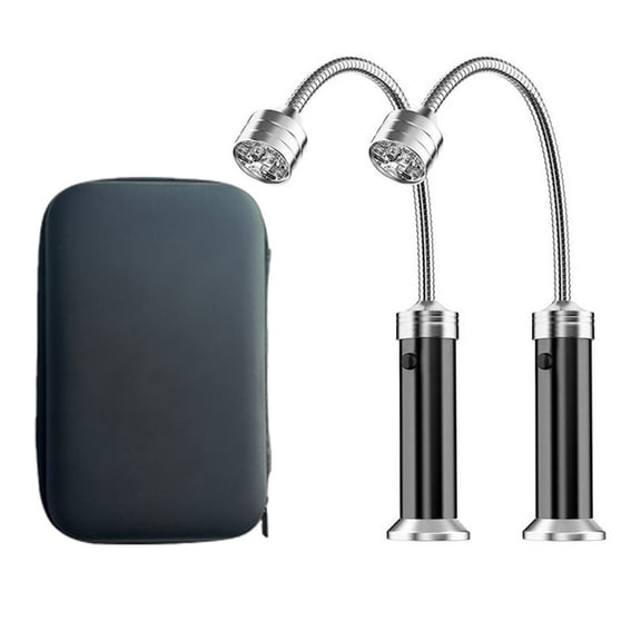 Barbecue Grill Light Grilling Accessories for Outdoor, BBQ Magnetic LED Lights Flexible Gooseneck Weather Resistant, Men Dad Gifts 2 Pack (Black)