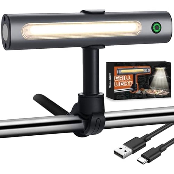 Barbecue Grill Light for Outdoor, Rechargeable 360 Rotatable Waterproof LED Light with Ultra-Bright COB LED, Magnetic Base, Grill Accessories, Smoker BBQ Grilling Gift for Men Dad Him