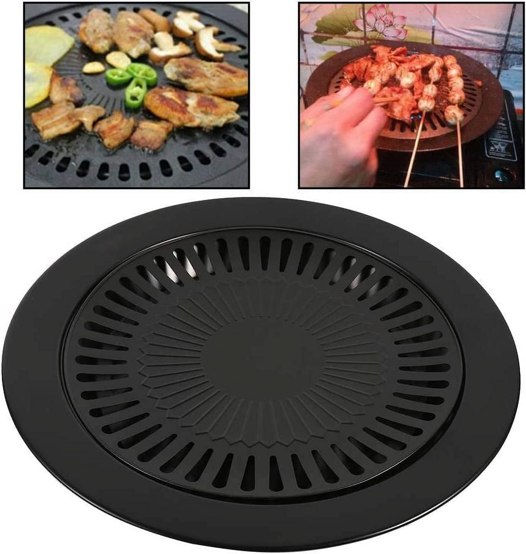Barbecue Grill Pan Korean Style NonStick Smokeless BBQ Grill Rack Basket Barbecue Pan