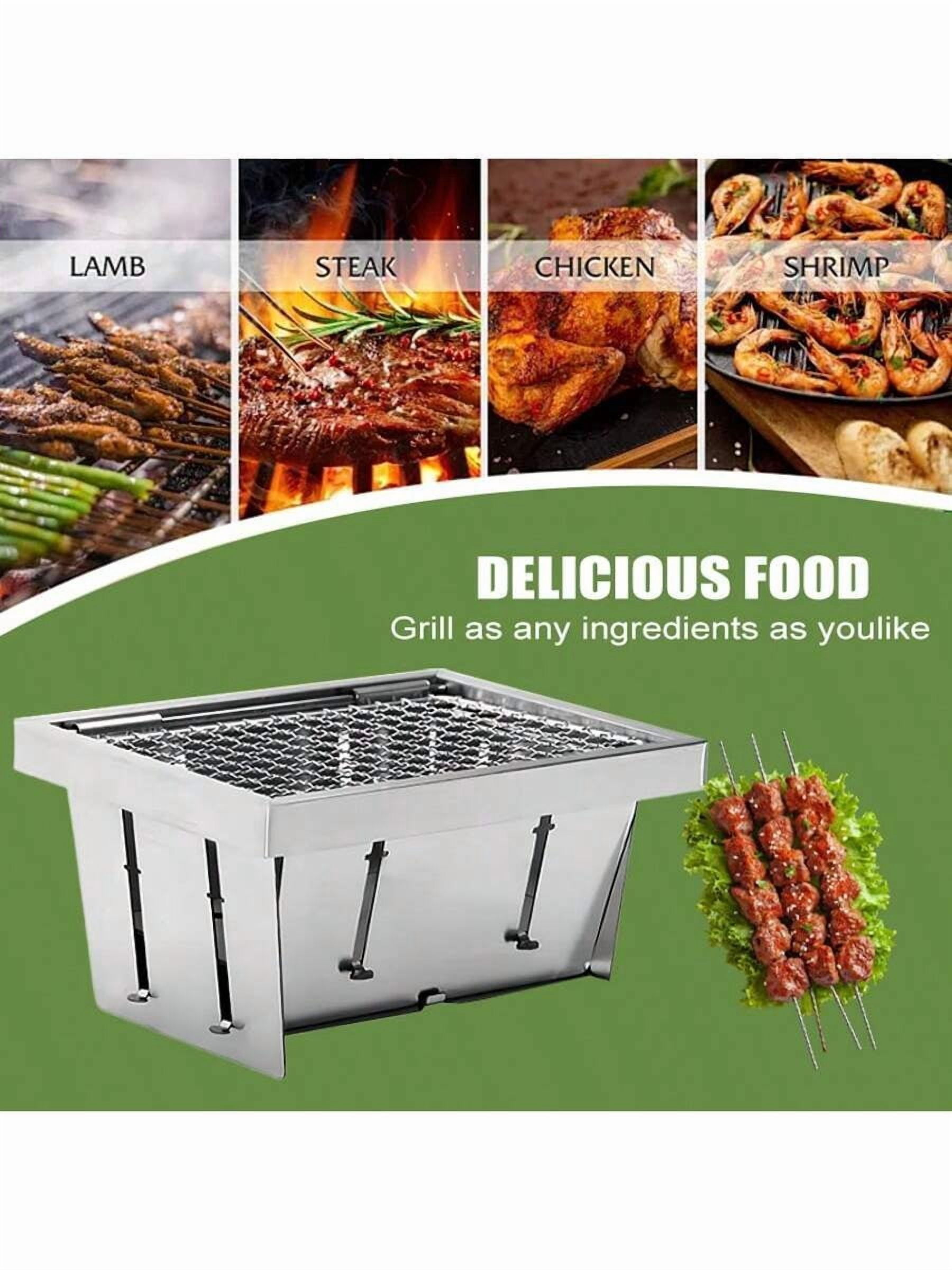 Barbecue Grill, Portable Charcoal Grill, Foldable Barbecue Grill, Instant Setup, Suitable For Both Outdoor And Indoor Use, Portable Barbecue Tool Set For Outdoor Camping And Hiking