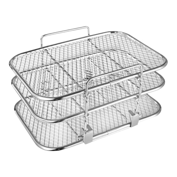 Barbecue Grill Rack for Outdoor Kitchen and Home Use Featuring Stainless Steel 304 Construction and Stackable Design for Air Fryer Accessories