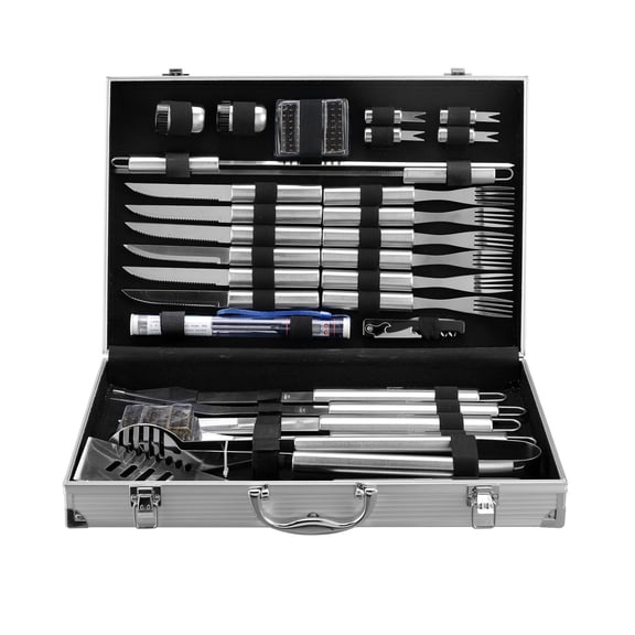 Barbecue Grill Tools Set of 30 with Aluminum Storage Case