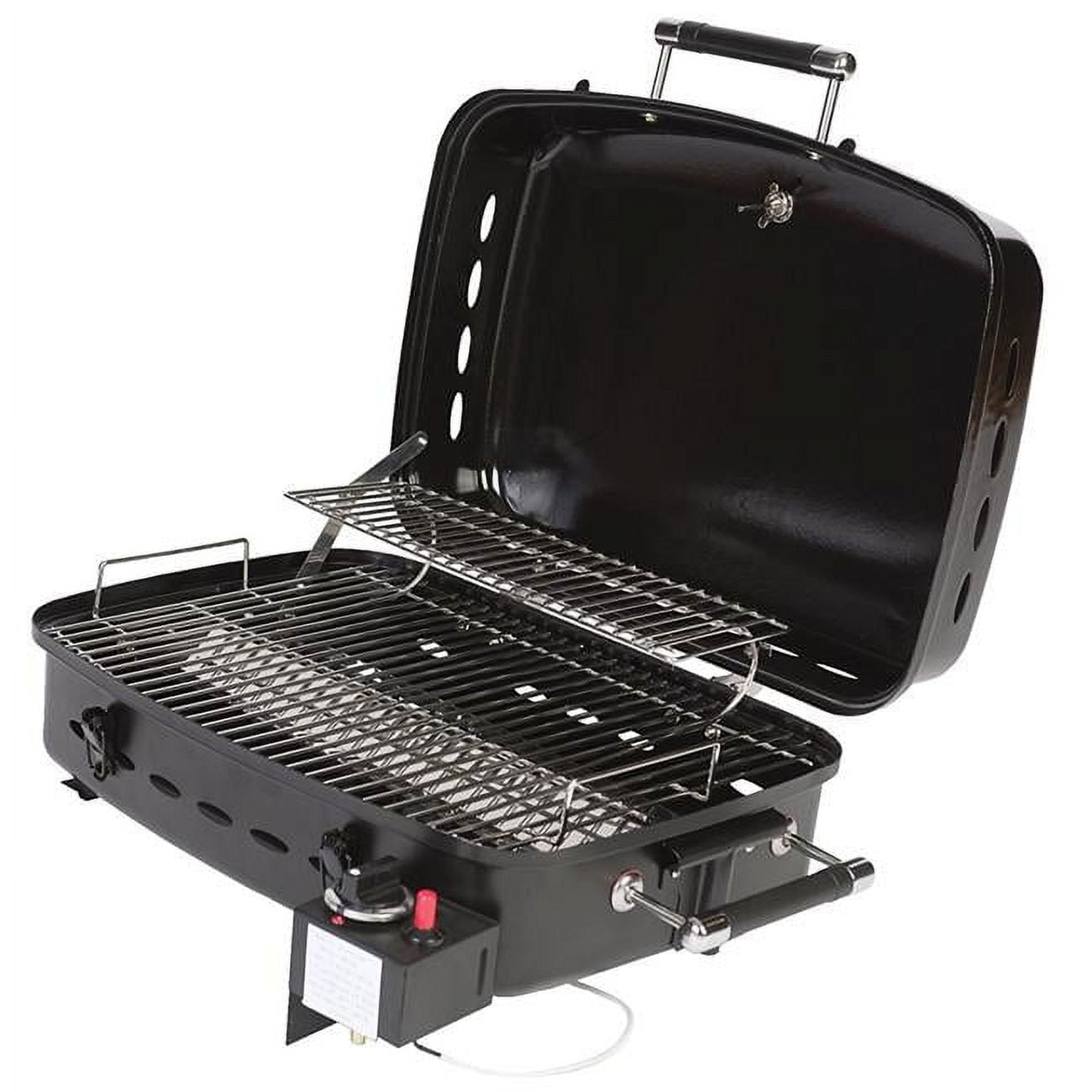Barbecue Grille with Disposable Bottle Adapter - Black