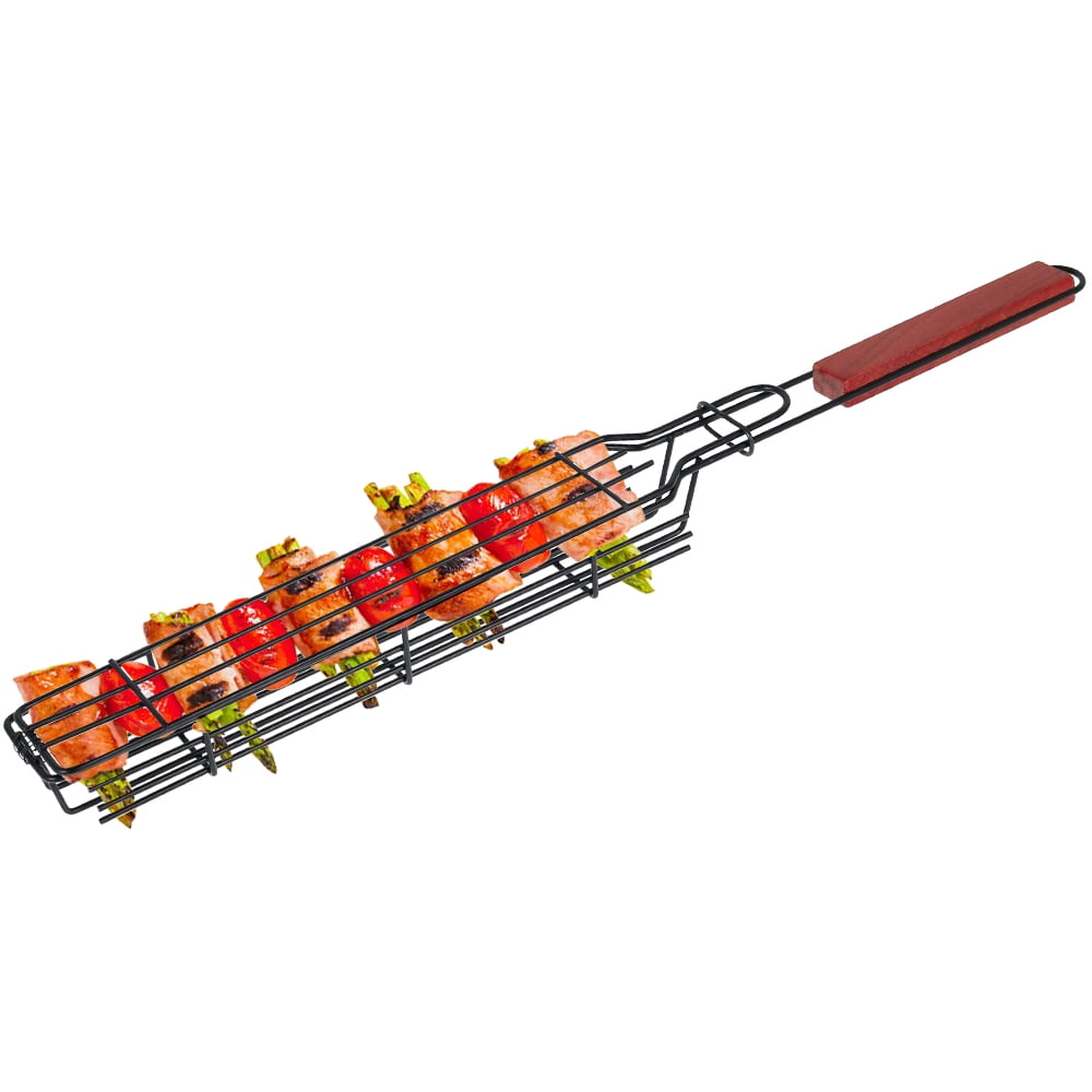 Barbecue Grilling Basket Net BBQ Grill Rack Mesh Holder Camping Roasting Tool