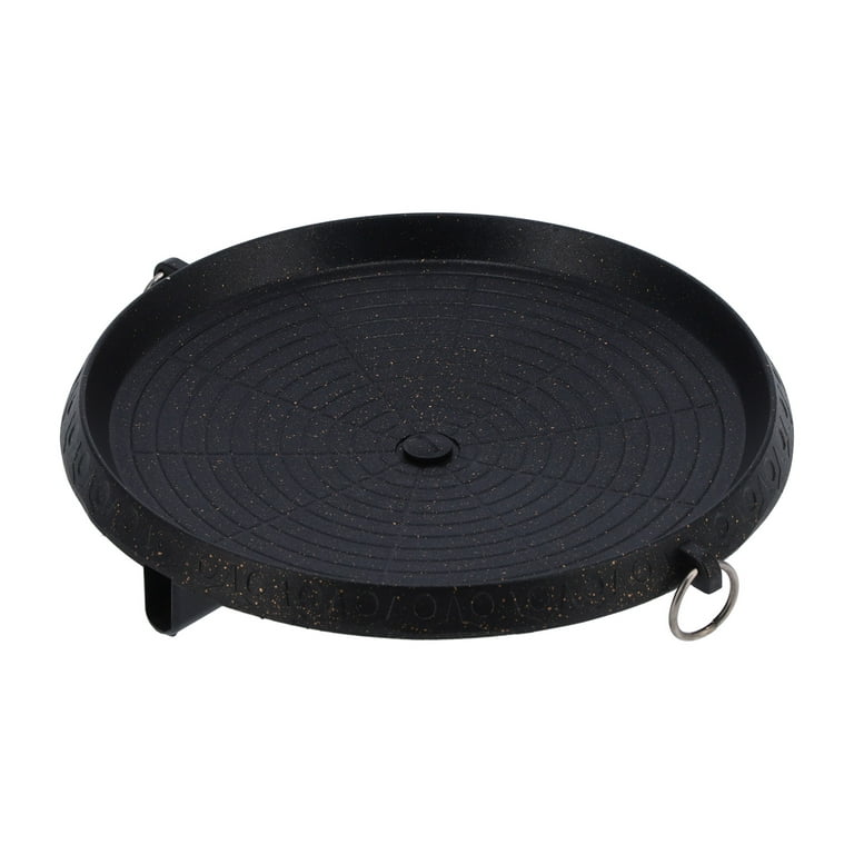 Korean Round Grill Pan Outdoor Camping Frying Pan Flat Pancake Griddle  Non-stick Maifan Stone Cooker Barbecue Tray BBQ Supplies