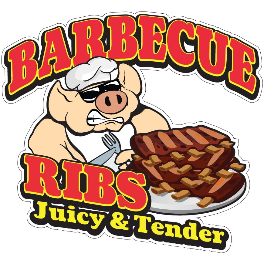 Barbecue Ribs 24" Decal Concession Stand Food Truck Sticker