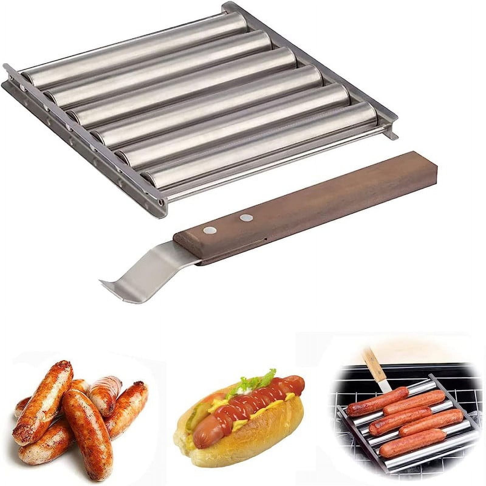 Barbecue Sausage Roller Grill, BBQ Hot Dog Griller Rack, Stainless