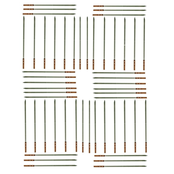 Barbecue Skewers Flat Half inch BBQ Outdoor Grill Skewer Stainless Steel with Solid Wood Handle for Grilling Brazilian Style Kebob Koubideh Persian Turkish Kebab ½” wide and ~24” long (100 Pcs)