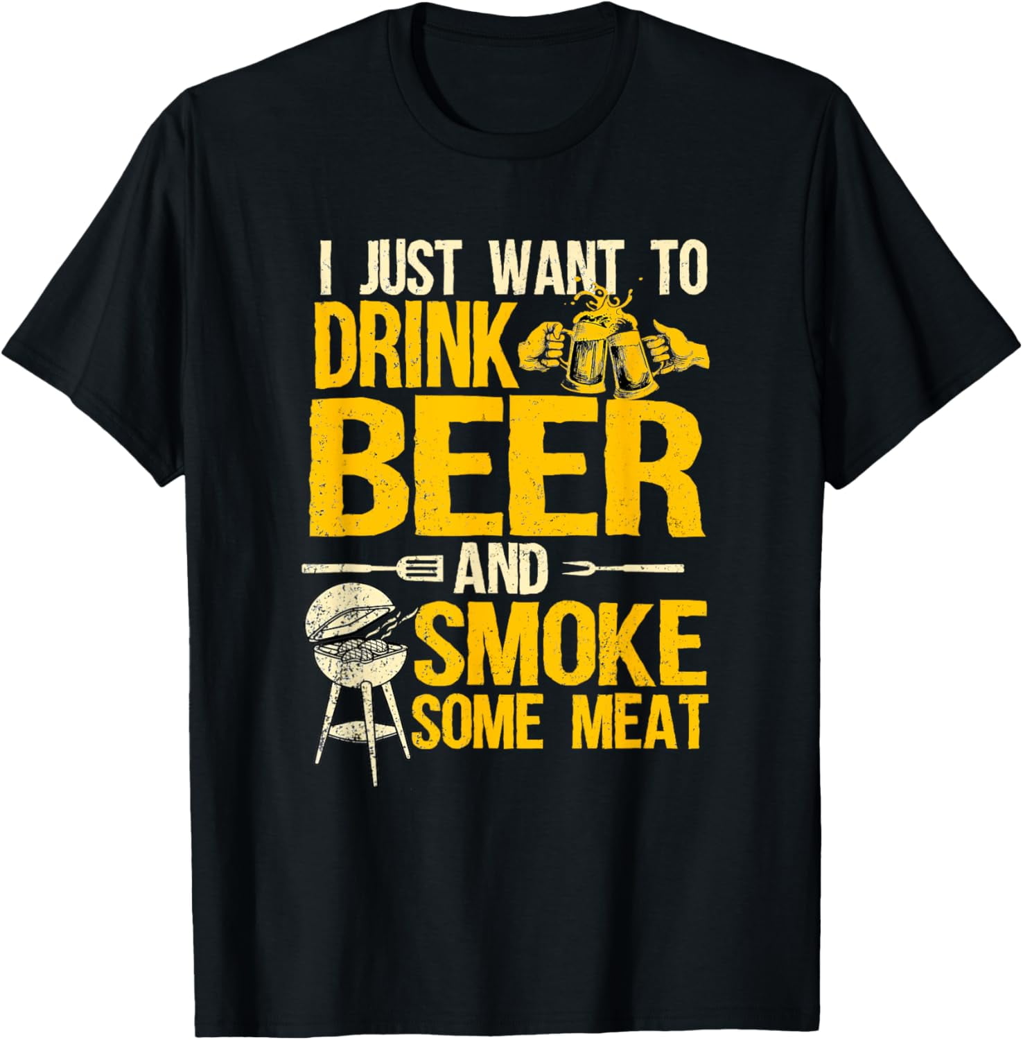 Barbecue Smoking Pitmaster Design Drink Beer Smoke Meat BBQ TShirt