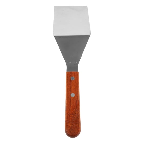 Multi Color Stainless Steel Spatula with Wood Handle for Grilling and Kitchen Use 1 Piece