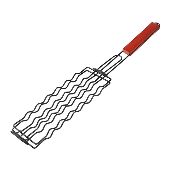 Barbecue for Grilling Bar Accessories Easy Grip Stainless Steel Sausage Fish Ham Skewers Rack Non Stick Kitchen Tool