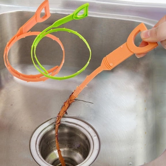 Barbed Drain Snake, 1/4 inch Flexible Clog Remover, Unclogs Kitchen Sinks and Bathroom Drains Fast, Essential Tool for Home Plumbing Emergencies