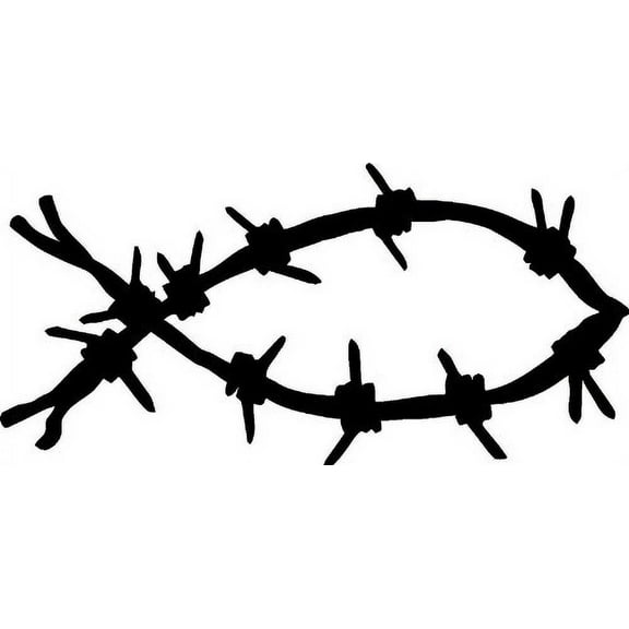 Barbed Fish Vinyl Wall Art, Decal Christian Symbol Represent