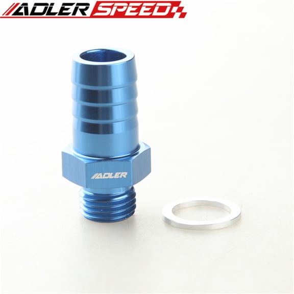Barbed Hose Adapter for Bosch 044, Blue Fuel Pump Inlet, M14x1.5 to 5/8 in, 15.9mm