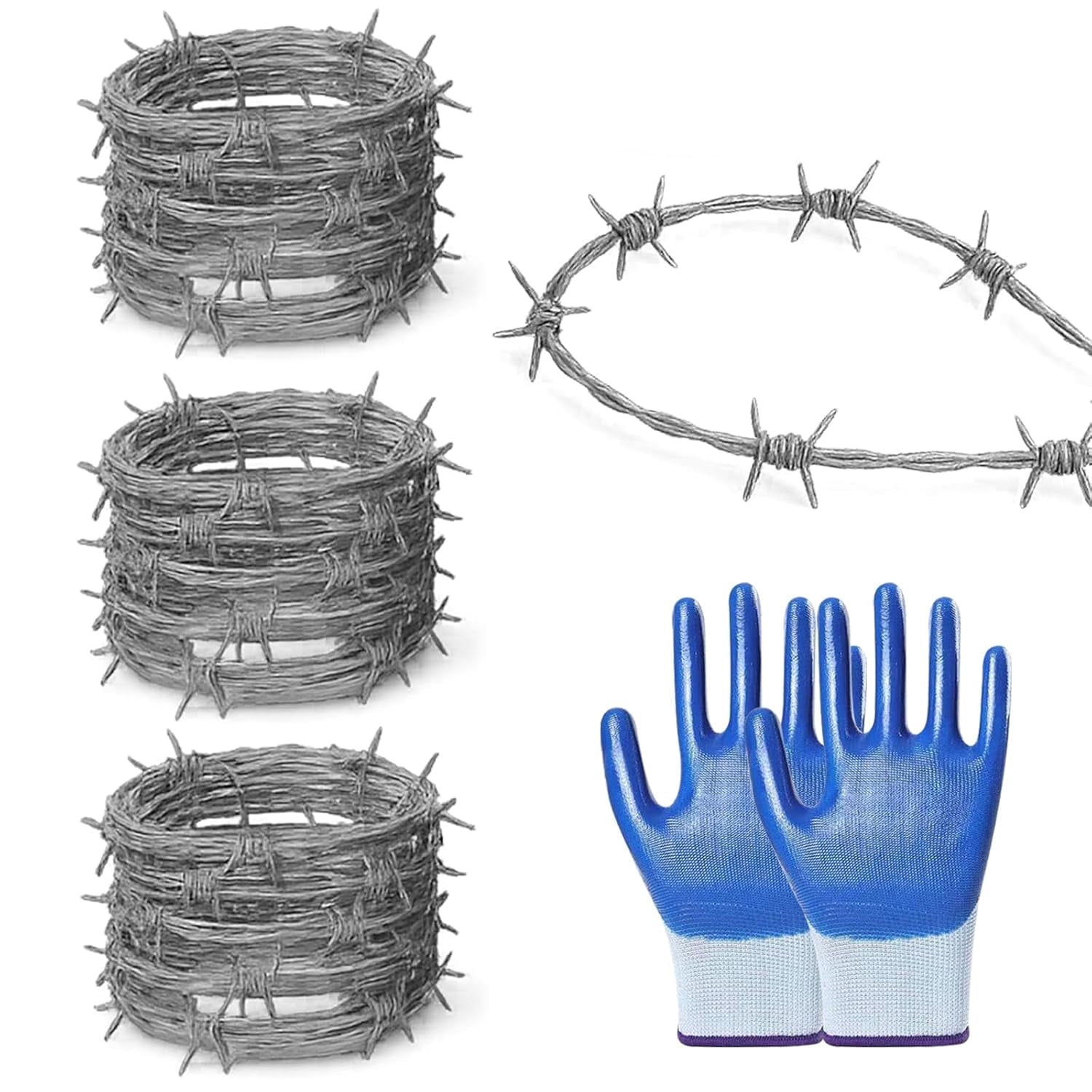 Barbed Wire, 15 Gauge(1.7mm) Hot-Dip Galvanized Barb Wire Roll, 98Ft 4 ...