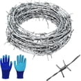 thumbnail image 1 of Barbed Wire 25 Ft, 4 Point Barbed Wire Fence, Hot-Dip Galvanized Barb Wire Roll, 18 Gauge Strong and Flexible Wire for Crafts Baseball Ball and Yard Garden, 1 of 9