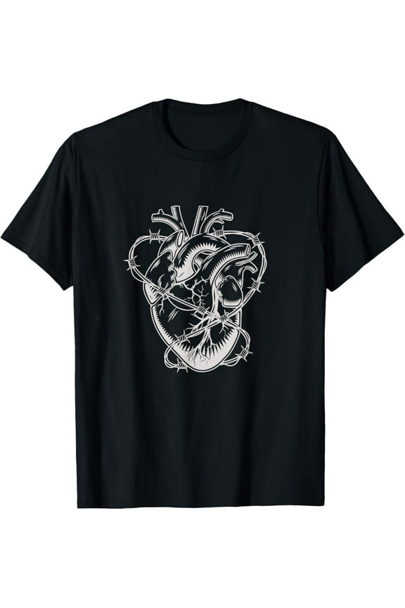 Barbed Wire Anatomical Heart T-Shirt