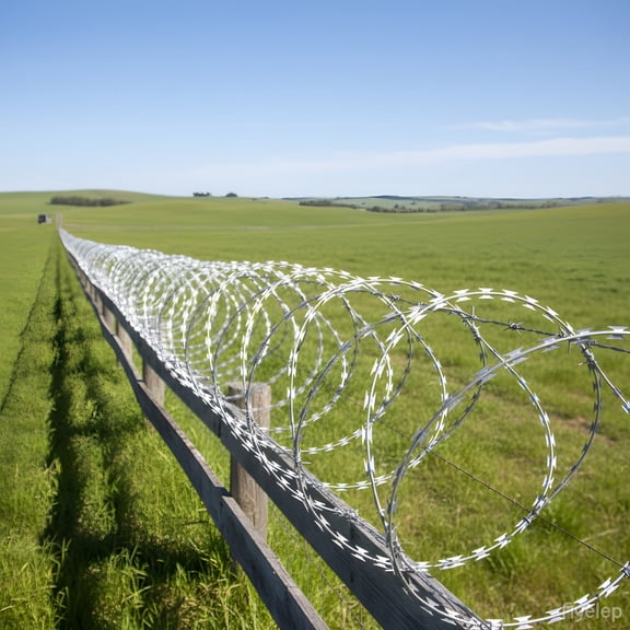 Barbed Wire Fence 50 Foot 1 Roll Galvanized Steel Barbed Wire Fence for Garden Security Protection