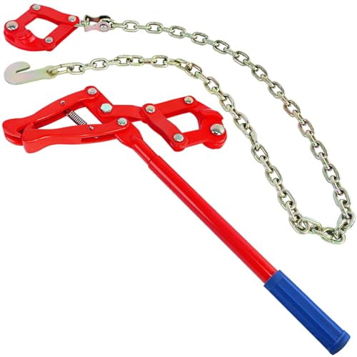 Barbed Wire Fence Stretcher, Heavy Duty 47.25" Chain Link Fence Strainer, Chain Link Puller Labor-Saving Lever Design Capacity 2200lbs$$Garden & Patio
