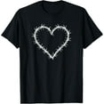 thumbnail image 1 of Barbed Wire Heart Grunge Punk Goth Gothic Egirl Aesthetic T-Shirt, 1 of 3