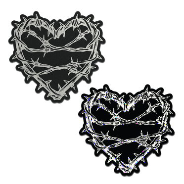 Barbed Wire Heart Pasties Reflective Nipple Covers by Pastease