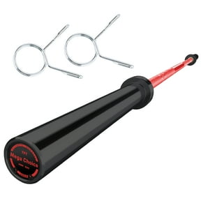 Barbell 7 Ft Weightlifting Powerlifting 1500 LBS Capacity Straight Bar for Squats Deadlifts Bench Press Rows Curls Compatible with 2 Inch Weights Black Red