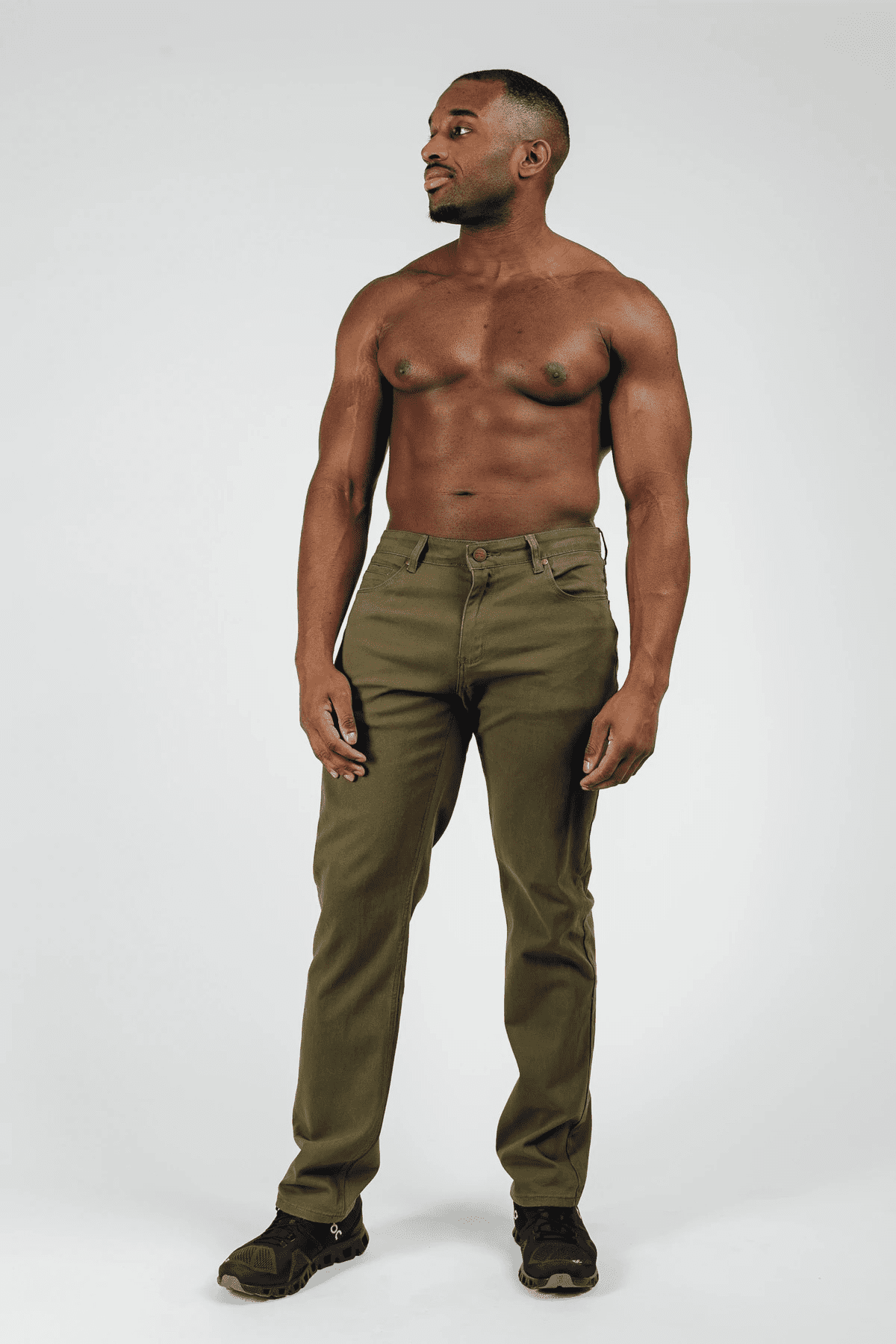 Barbell Apparel Men's Athletic Fit Chino Pant Straight Drab 30