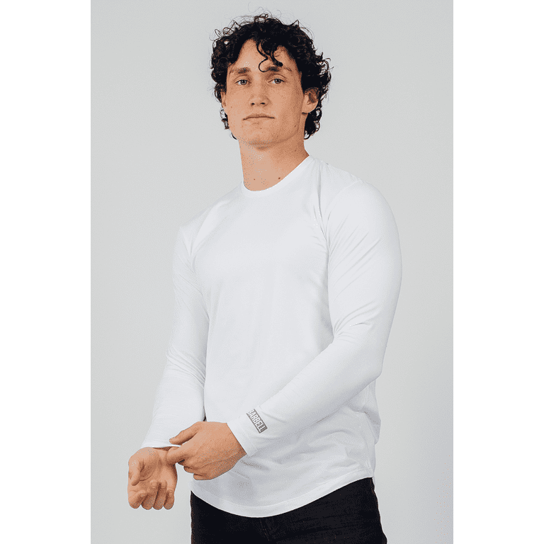 Barbell Apparel Men s Fitted Drop Hem Long Sleeve Workout Shirt Walmart